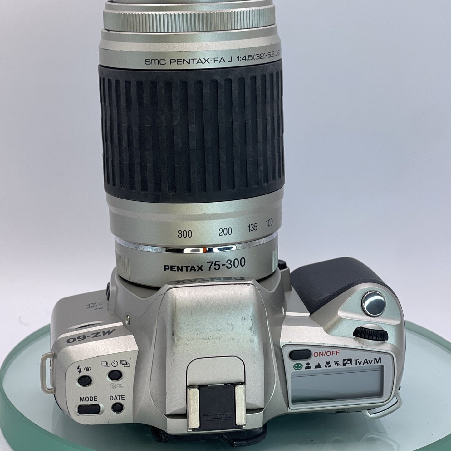 *EXC* Pentax MZ-60SLR Camera+SMC Pentax-FAJ 75-300mm f/4.5-5.8 Lens# 7407