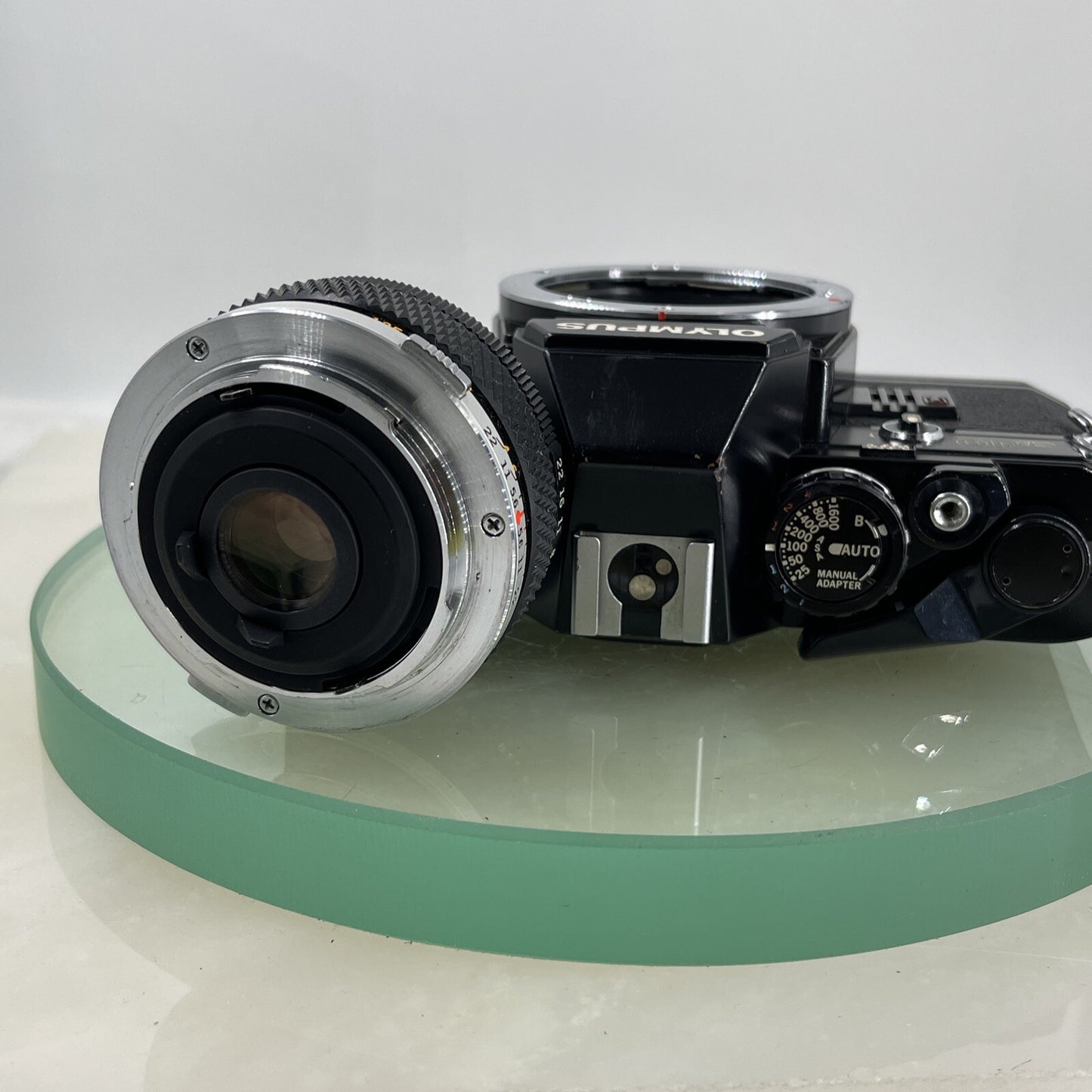 SERVICED OLYMPUS OM-10 BLACK + OLYMPUS OM 28MM F2.8 LENS 35MM SLR CAMERA #9179