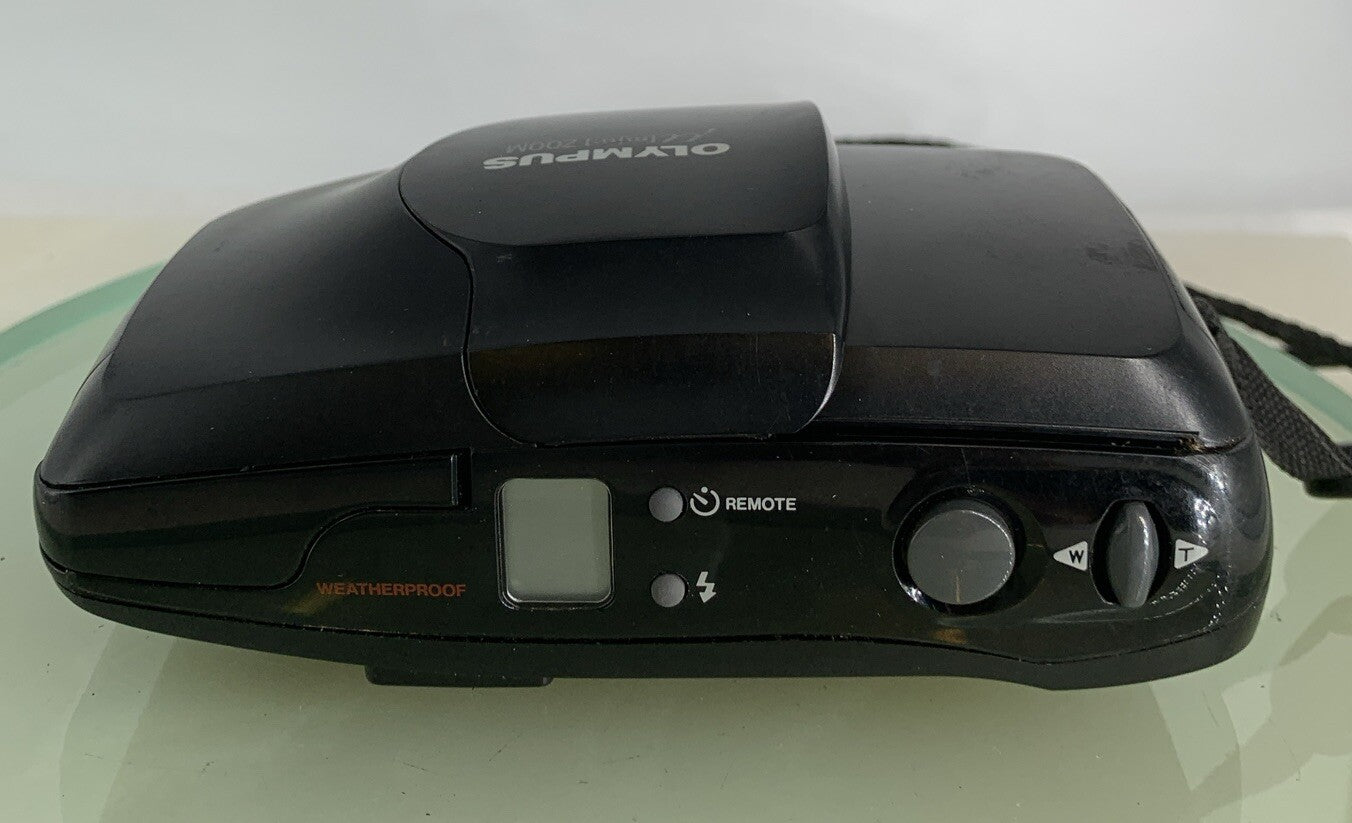 Olympus Mju Zoom 35mm Film Point and Shoot Camera Black Tested + BOX,SERVICED1018