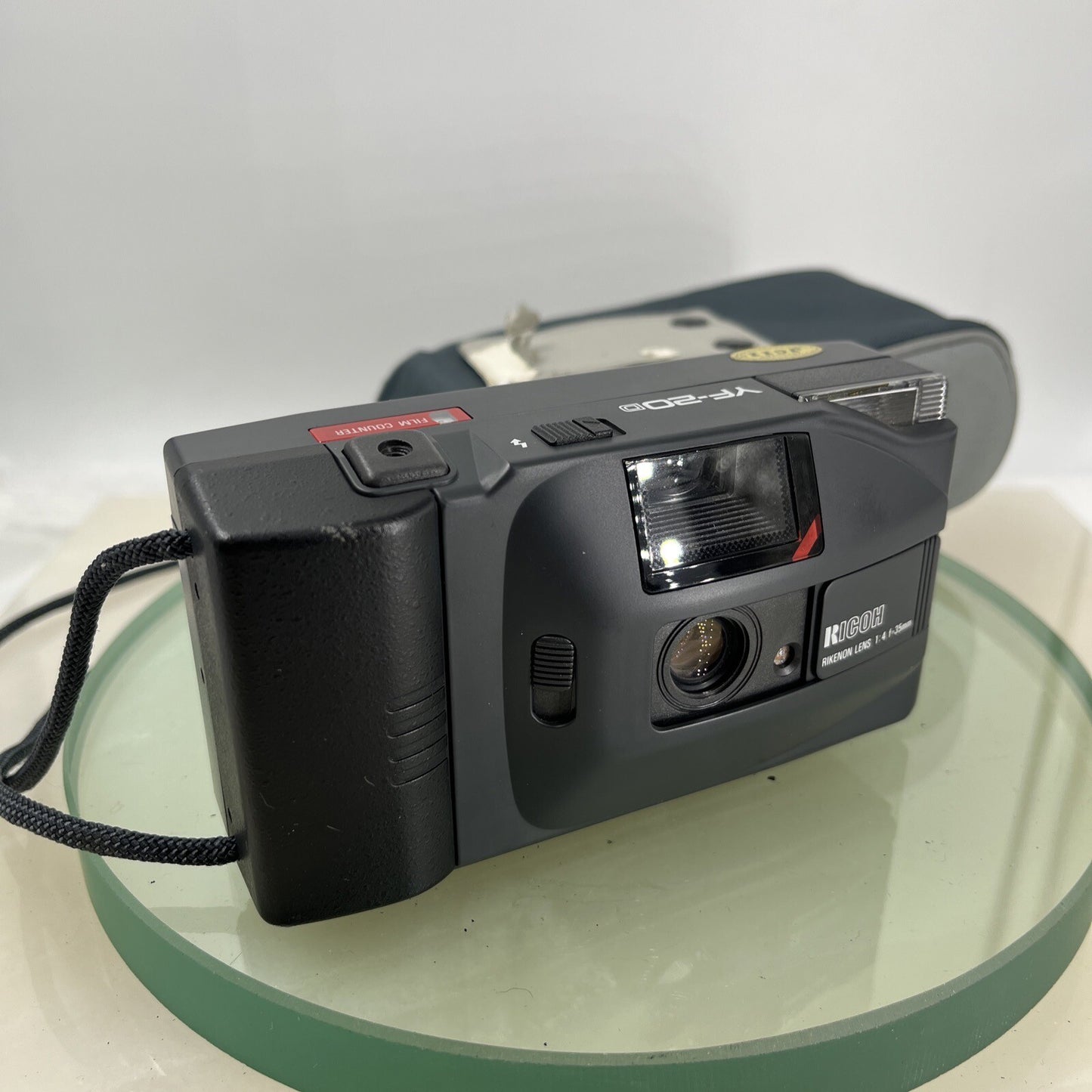 RICOH YF-20D 35MM FILM CAMERA, RIKENON 1:4 F=35mm LENS + CASE, TESTED #4207