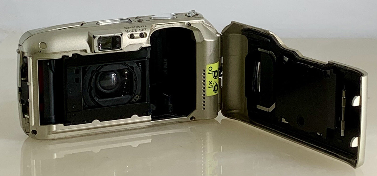 Olympus mju ii Zoom 80 35mm Ultra Compact Camera Beige All Weather Working #858