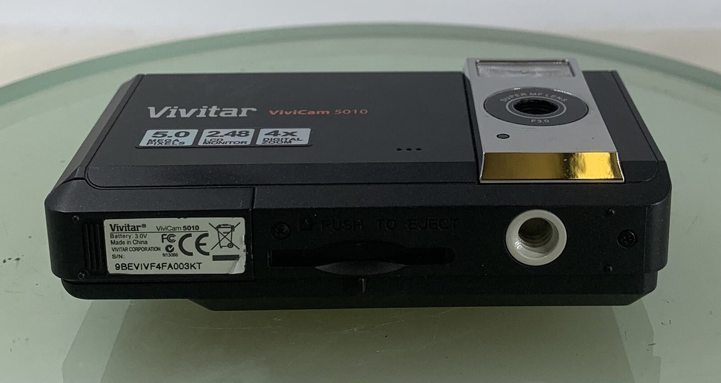 Vivitar Digital Camera 5.0 Megapixels ViviCam 5010 WITH WIRE BLACK TESTED - 8977