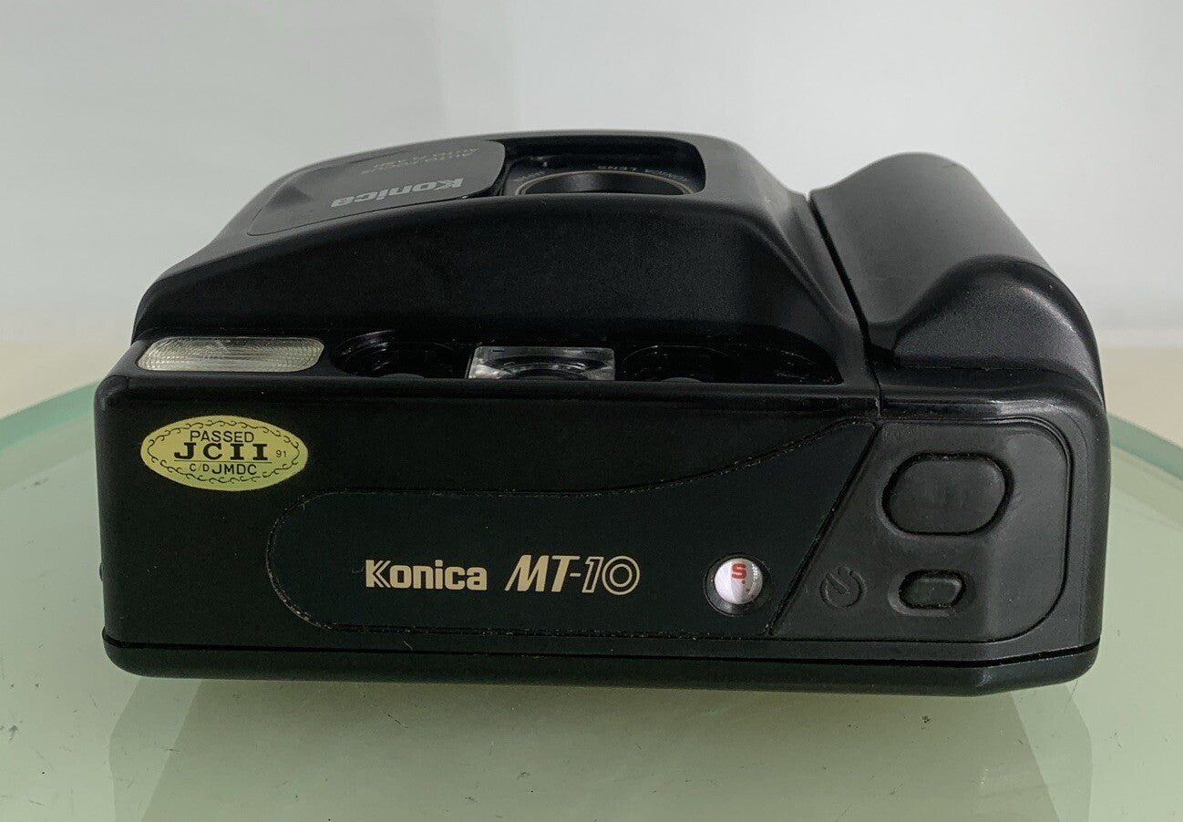 Konica MT-10 35mm Film Point and Shoot Camera Black NO BATTERY - TESTED - 6237