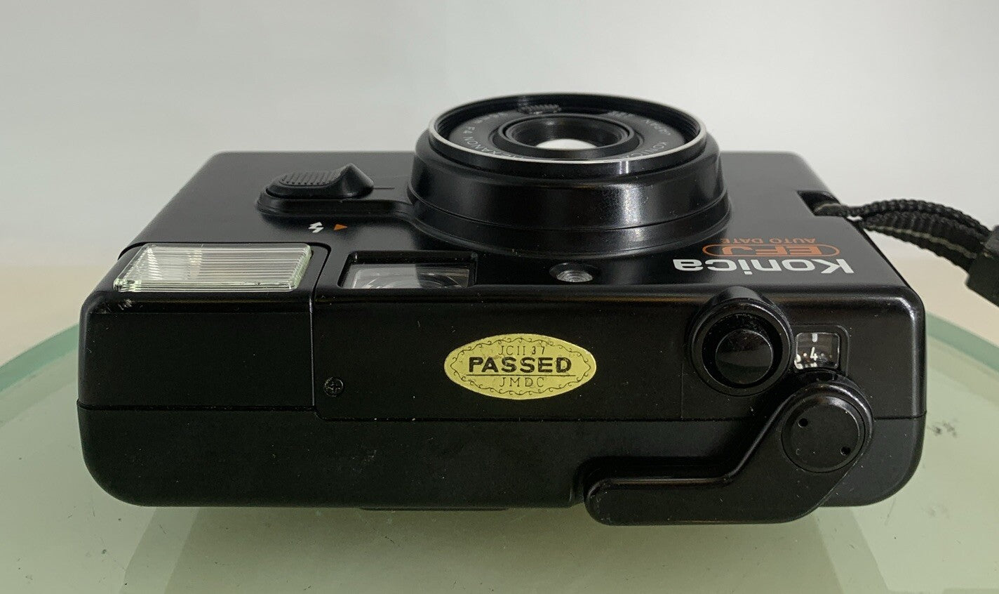 Konica EFJ 35MM AUTODATE BLACK POINT AND SHOOT FILM CAMERA BLACK TESTED - 8248