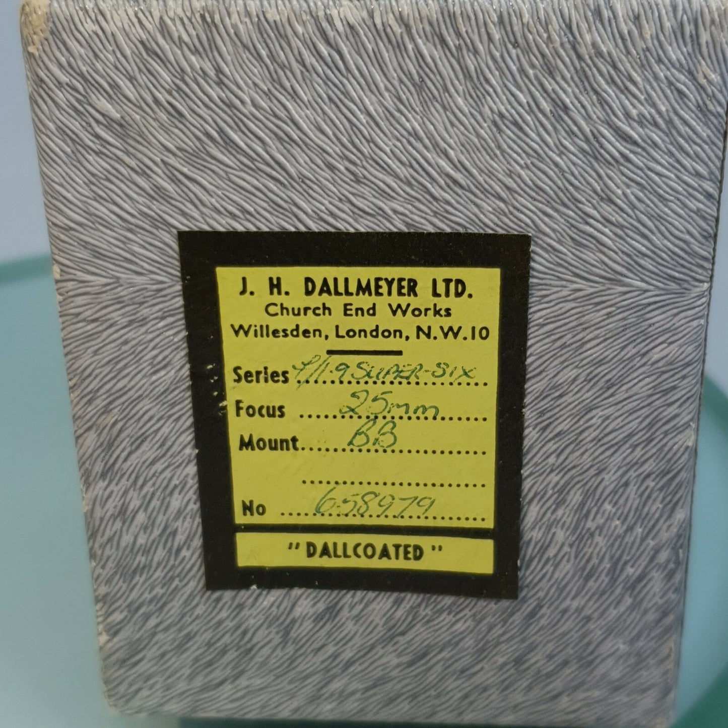 Dallmeyer Super-Six 25mm f/1.9 Projection Lens, s/no.658979, 52mm approx barrel8