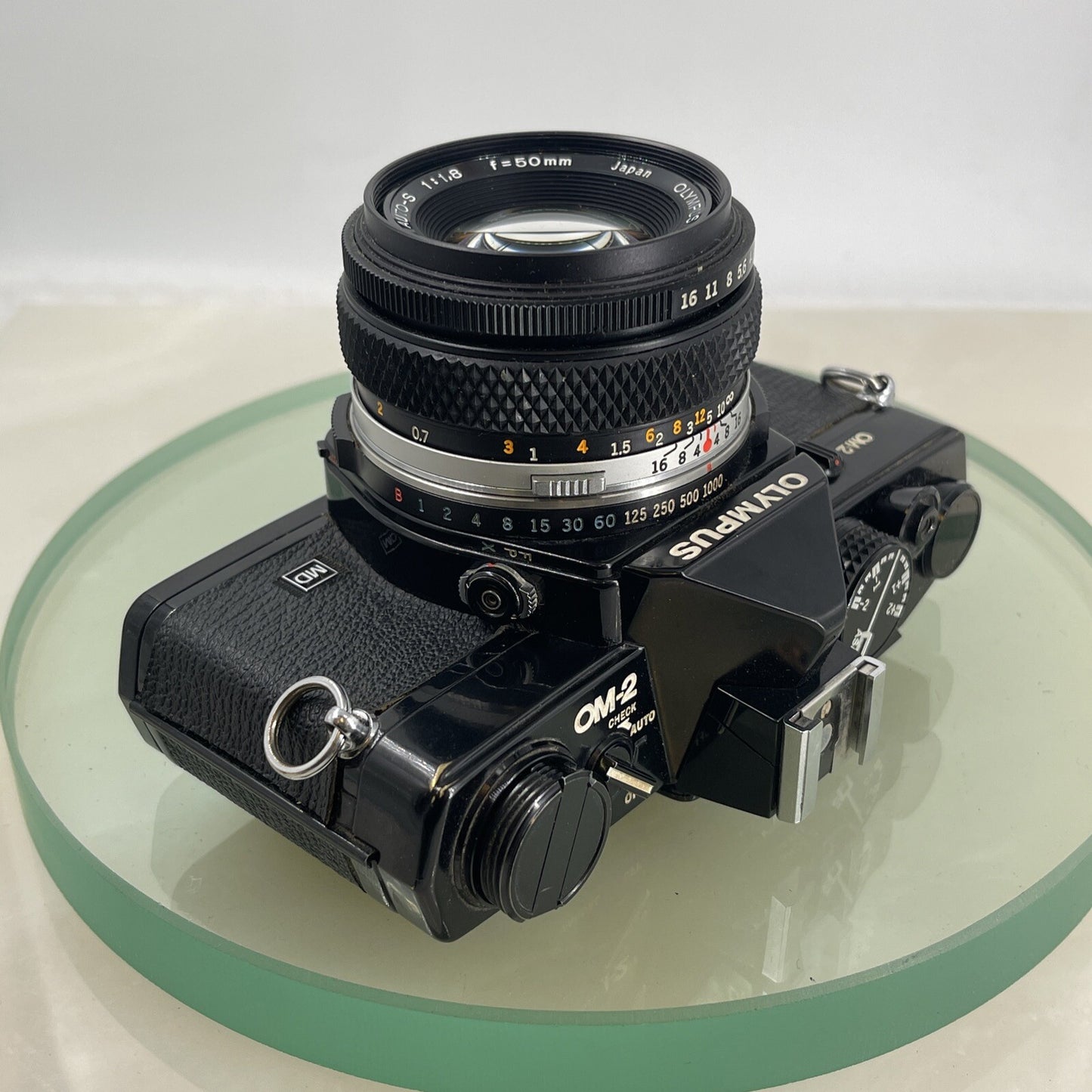 Olympus OM-2 MD BLACK 35mm SLR camera body & Hotshoe 2 50mm 1:1.8 TESTED #7647