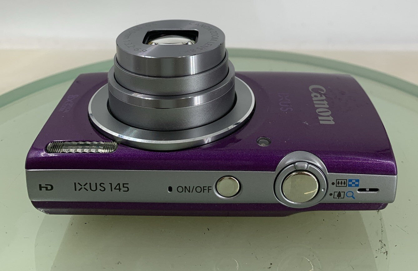 Canon IXUS 145 Digital Camera PURPLE + CHARGER + WIRE + 2GB CARD TESTED - 6587
