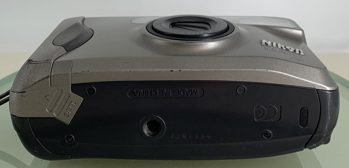 NIKON ZOOM 210 AF POINT AND SHOOT FILM CAMERA GREY NO BATTERY - TESTED - 7748