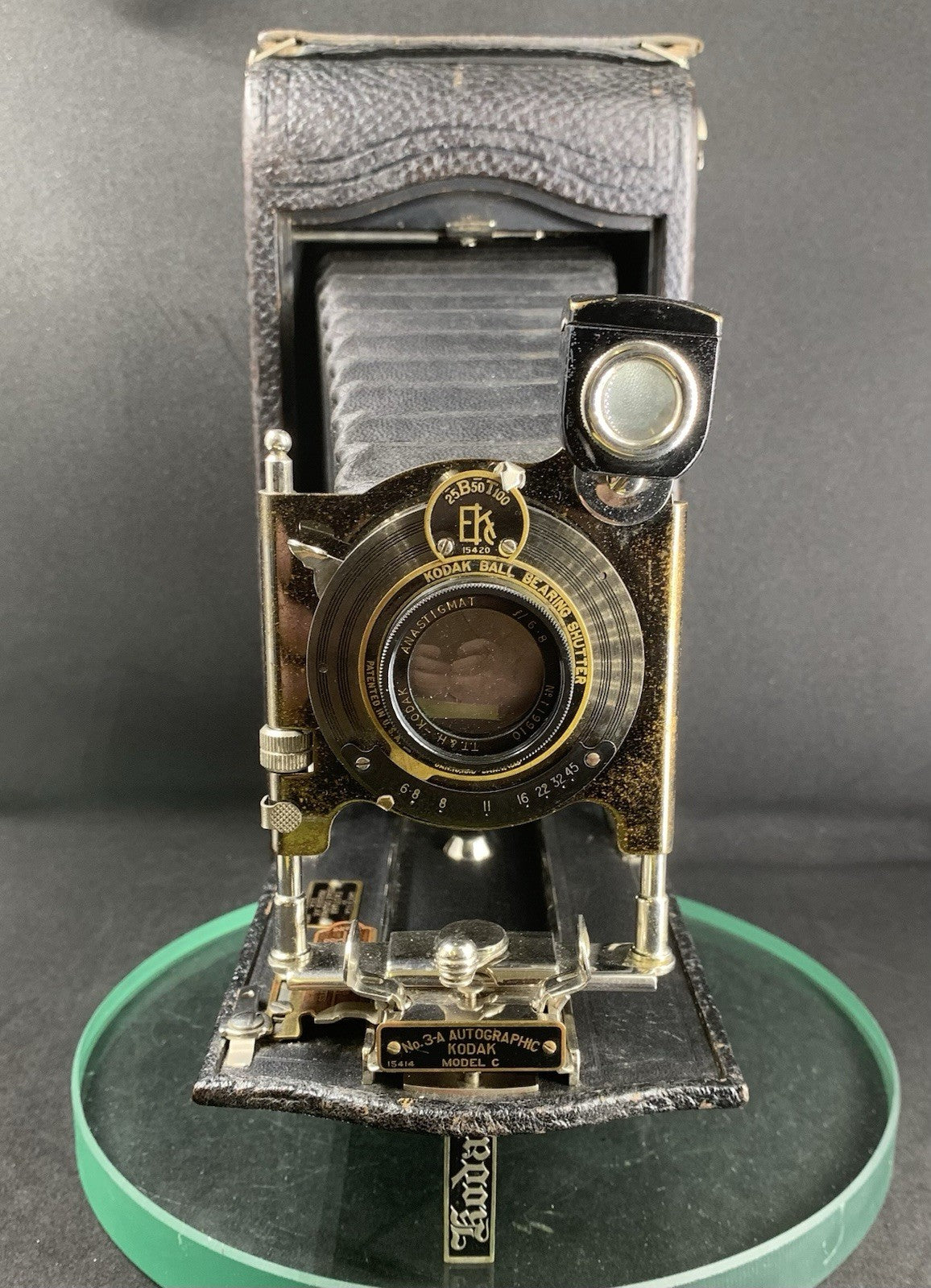 No.3-A Autographic Kodak Model C Antique 1910s Folding 122 Film Camera+BOX#30010