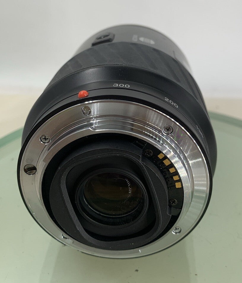 Minolta AF tele zoom 100-300mm 1:4.5-5.6 SLR CAMERA LENS BLACK TESTED - 3335