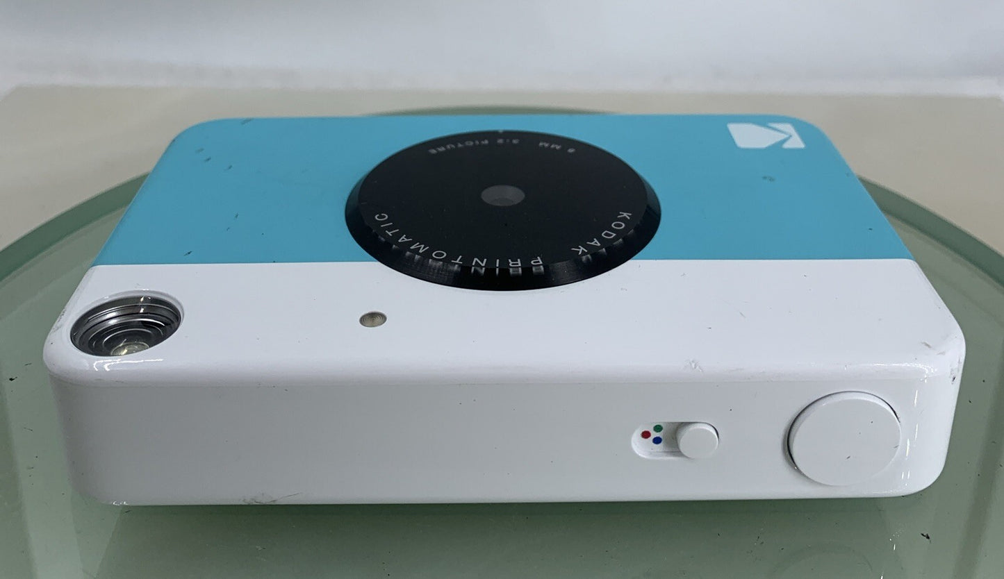 KODAK Printomatic Instant PICTURE CAMERA BLUE + WIRE + 16GB SDCARD TESTED - 3747