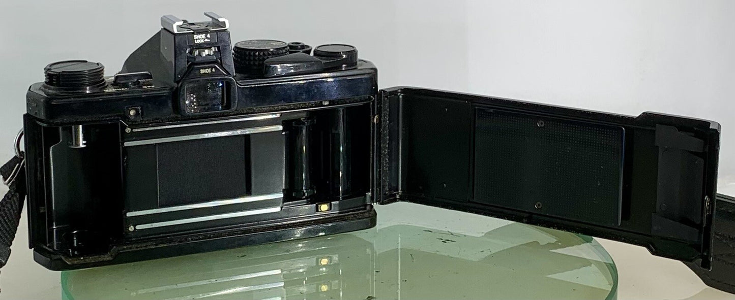 Olympus OM-2n Black - 35mm SLR Film Camera + 50mm f/1.8 Lens+BOX+CASE-Tested 229