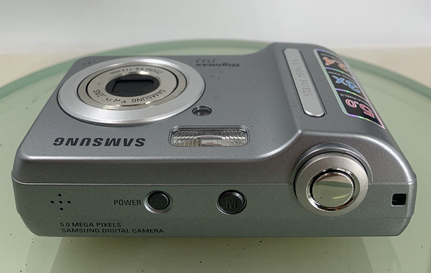 Samsung Digimax D53 5.0 MP WITH COVER Digital Camera Silver - TESTED - 2627