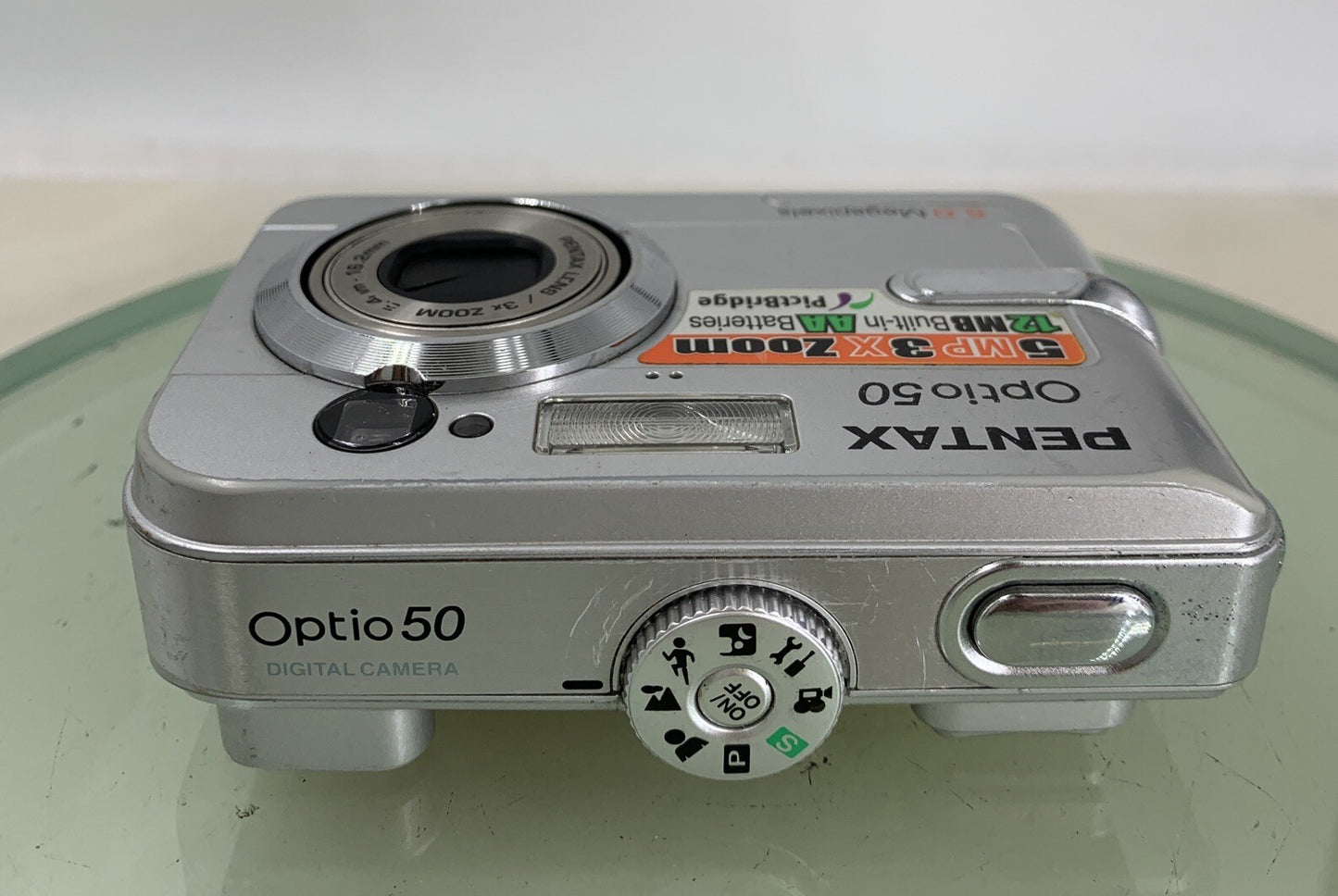 Pentax Optio 50L 5.0MP Digital Camera - Silver NO CHARGER NO CARD TESTED - 317