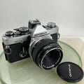 Olympus OM-2 35mm SLR camera body & Hotshoe 2 50mm 1:3.5 Silver Nose TESTED #8850