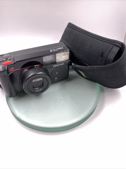 Pentax Zoom 70-S Tele Macro AF Camera With Black Case #VGC # TESTED # 8200