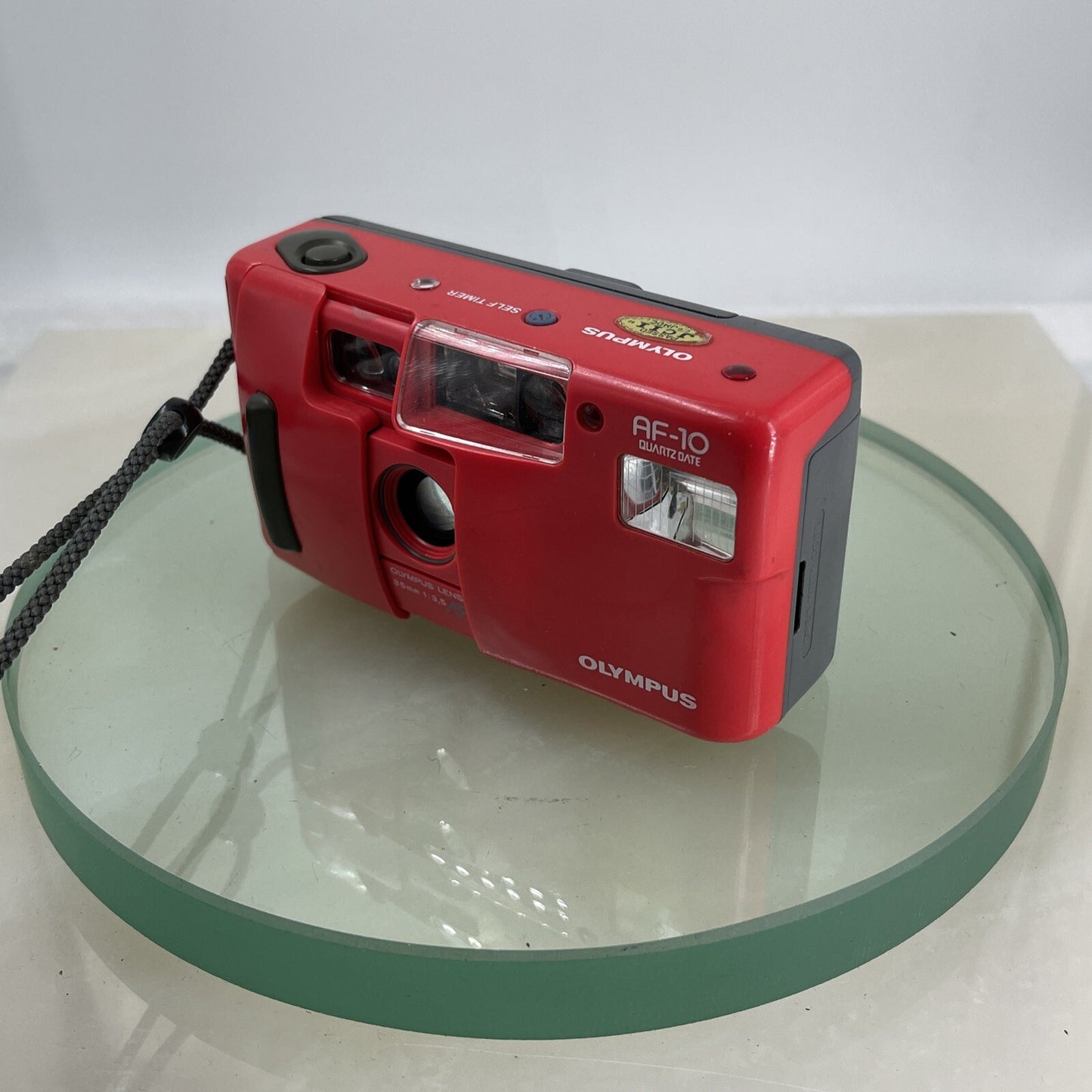 OLYMPUS AF-10 LIMITED EDITION RED QUARTZDATE 35mm FILM CAMERA TESTED  #4782