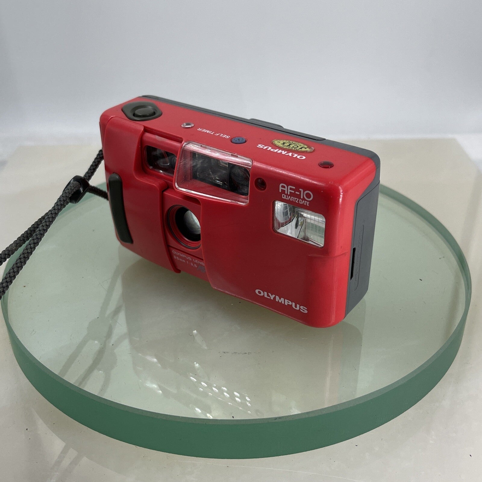OLYMPUS AF-10 LIMITED EDITION RED QUARTZDATE 35mm FILM CAMERA TESTED  #4782