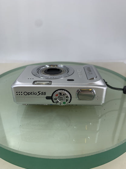 Pentax Optio S55 5.0MP Compact Digital Camera SILVER NO CARD TESTED - 8145