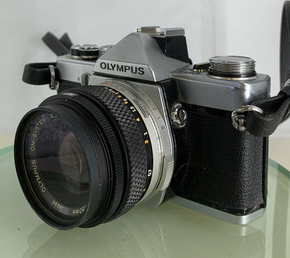 Olympus OM-1 MD 35mm SLR Film Camera &  Olympus ZUIKO  50mm f1.8 Lens- TESTED1382