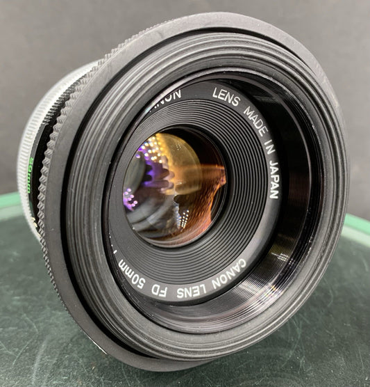 {SERVICED} Canon FD 50mm 1:1.8 S.C. Lens Mint & Clean0