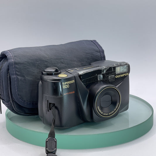 Vintage Black Olympus Superzoom 800 35mm Film Point & Shoot Film Camera#7990