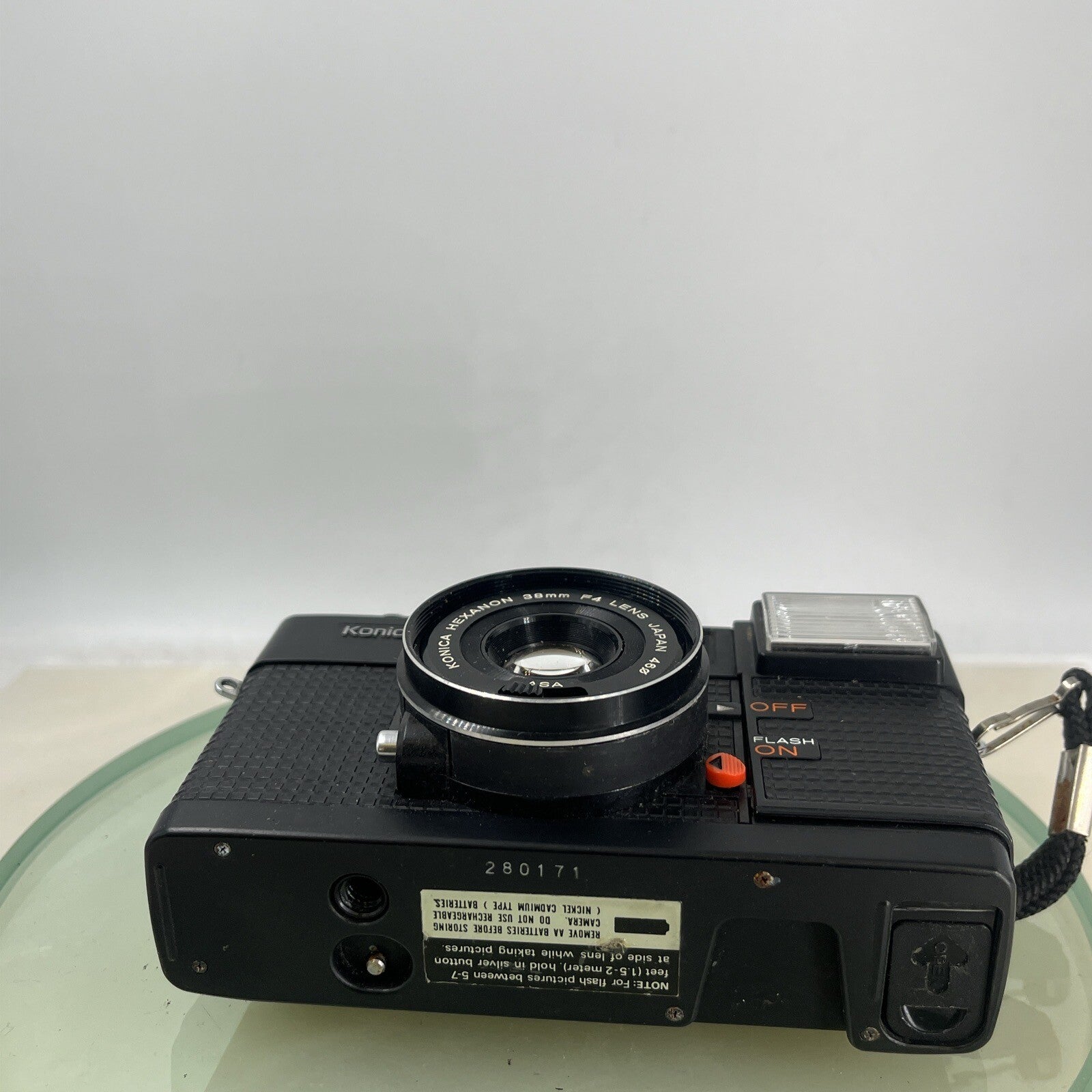 KONICA C35 EF-P VINTAGE 35mm FILM CAMERA MANUAL WIND HEXANON 38mm F4 LENS 4514