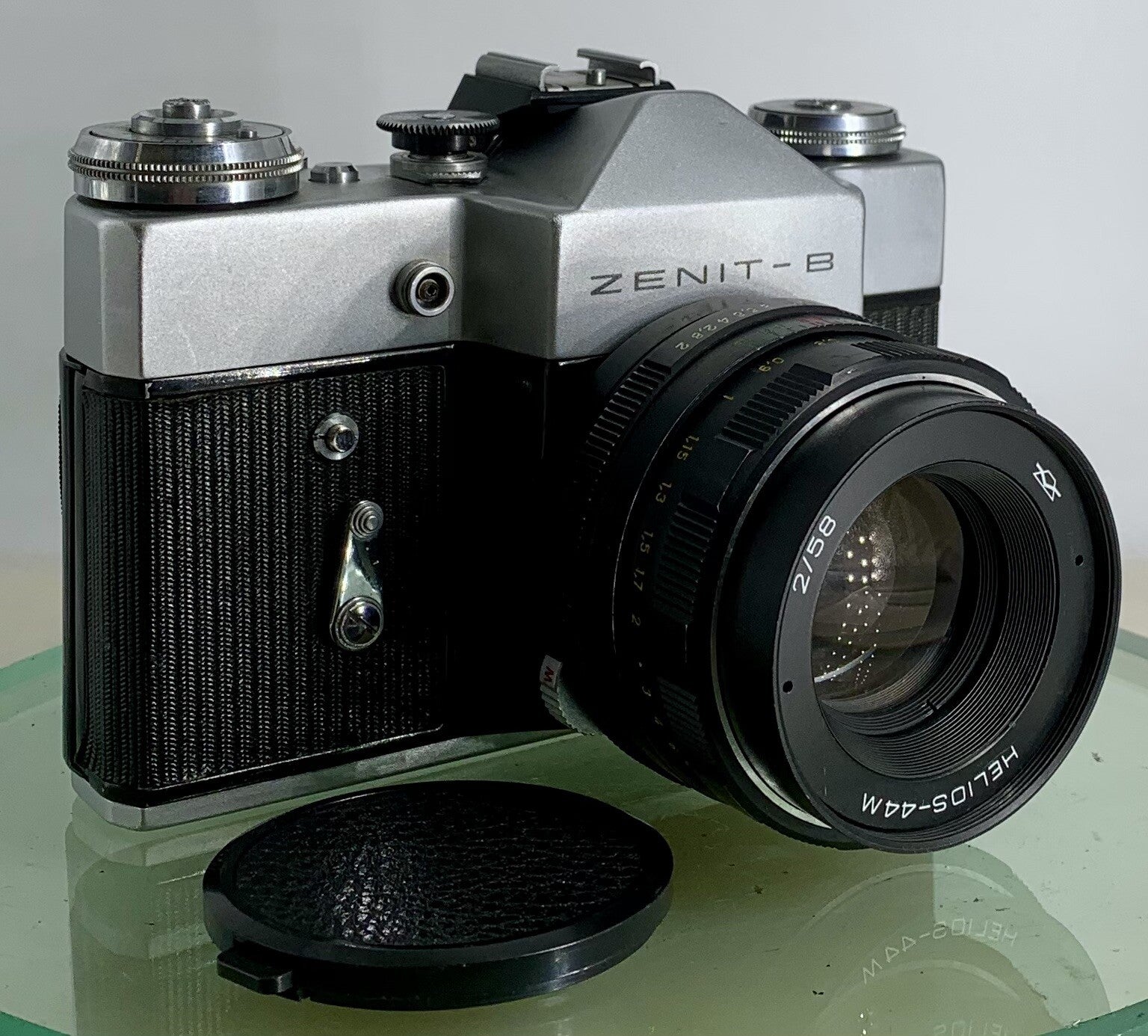 Vintage Zenit - B SLR Camera + HELIOS-44M 2/58 Lens + SILVER + TESTED - 3290