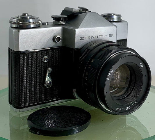 Vintage Zenit - B SLR Camera + HELIOS-44M 2/58 Lens + SILVER + TESTED - 3290