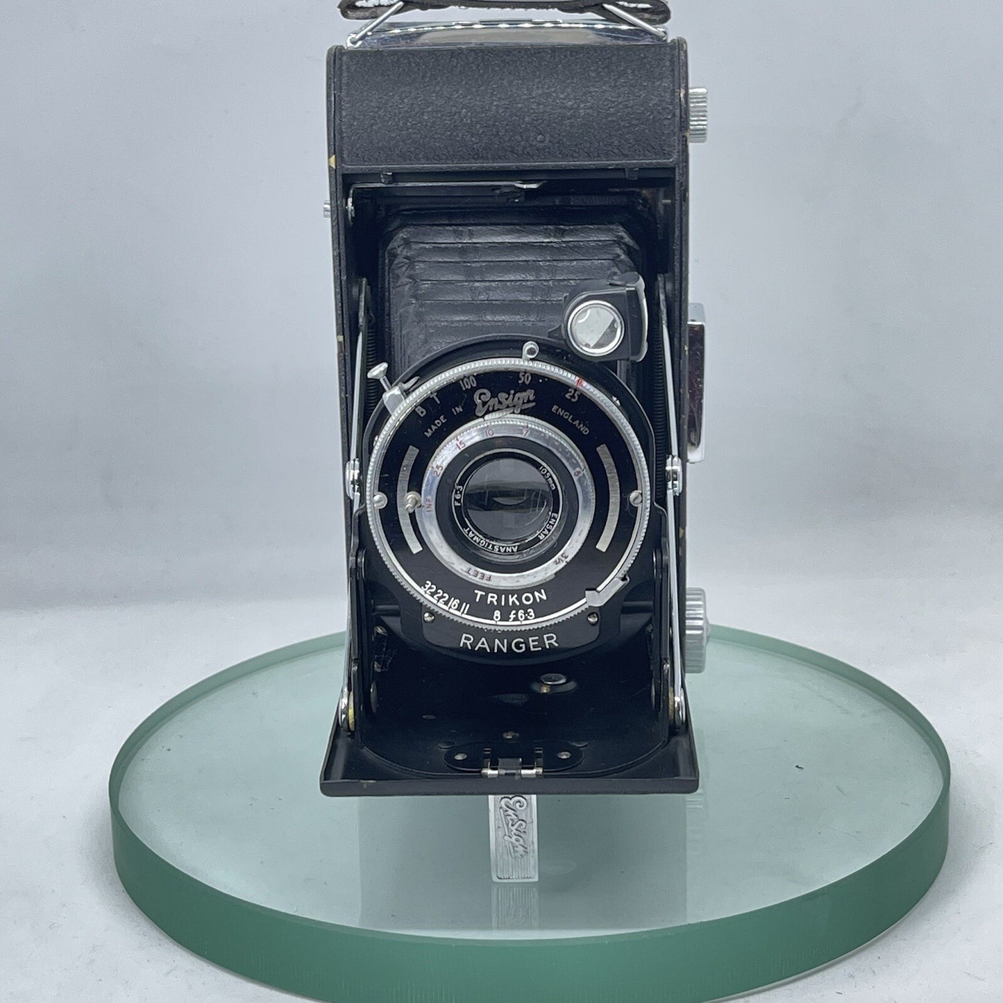 ENSIGN RANGER Folding Camera F6.3 Lens Trikon 105mm. Ensar Anastigmatic 1412