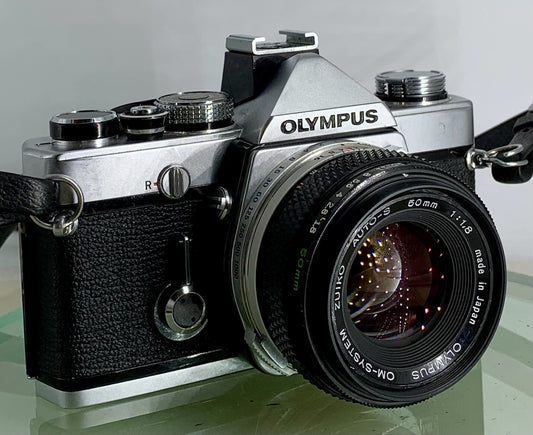 Olympus OM-1N MD 35mm Film SLR Manual Camera 50mm f/1.8 Zuiko Lens Fully Working0