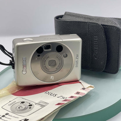 Vintage Canon IXUS Z50 APS Compact Film Camera Case & instructions Tested#6260