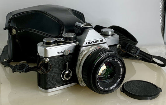 Olympus OM-2N MD 35mm Film SLR Manual Camera+Olympus 50mm F/1.8 Zuiko Lens+Case0