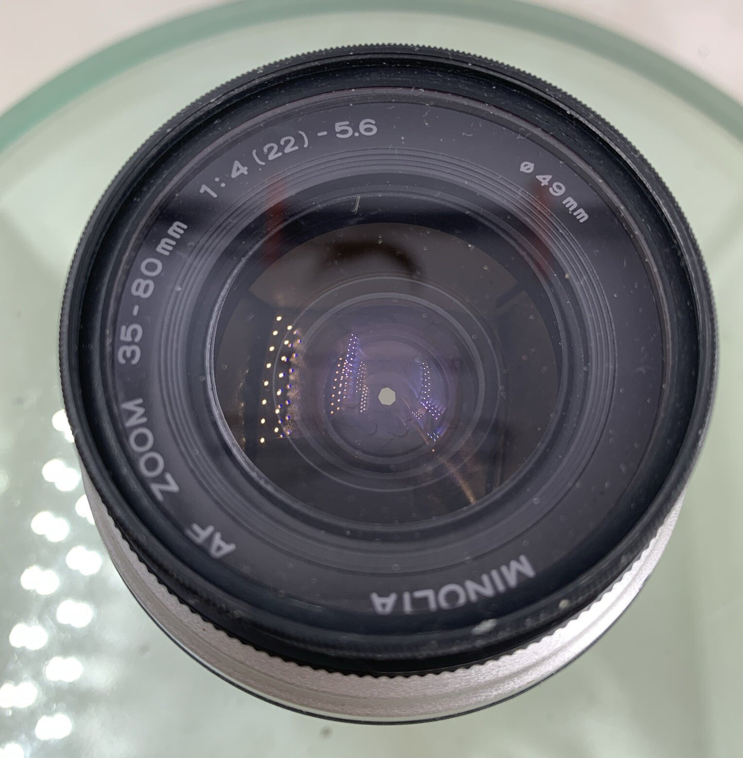 MINOLTA AF ZOOM LENS 35-80MM 1:4 (22) - 5.6 SILVER WITH BAG TESTED - 7281