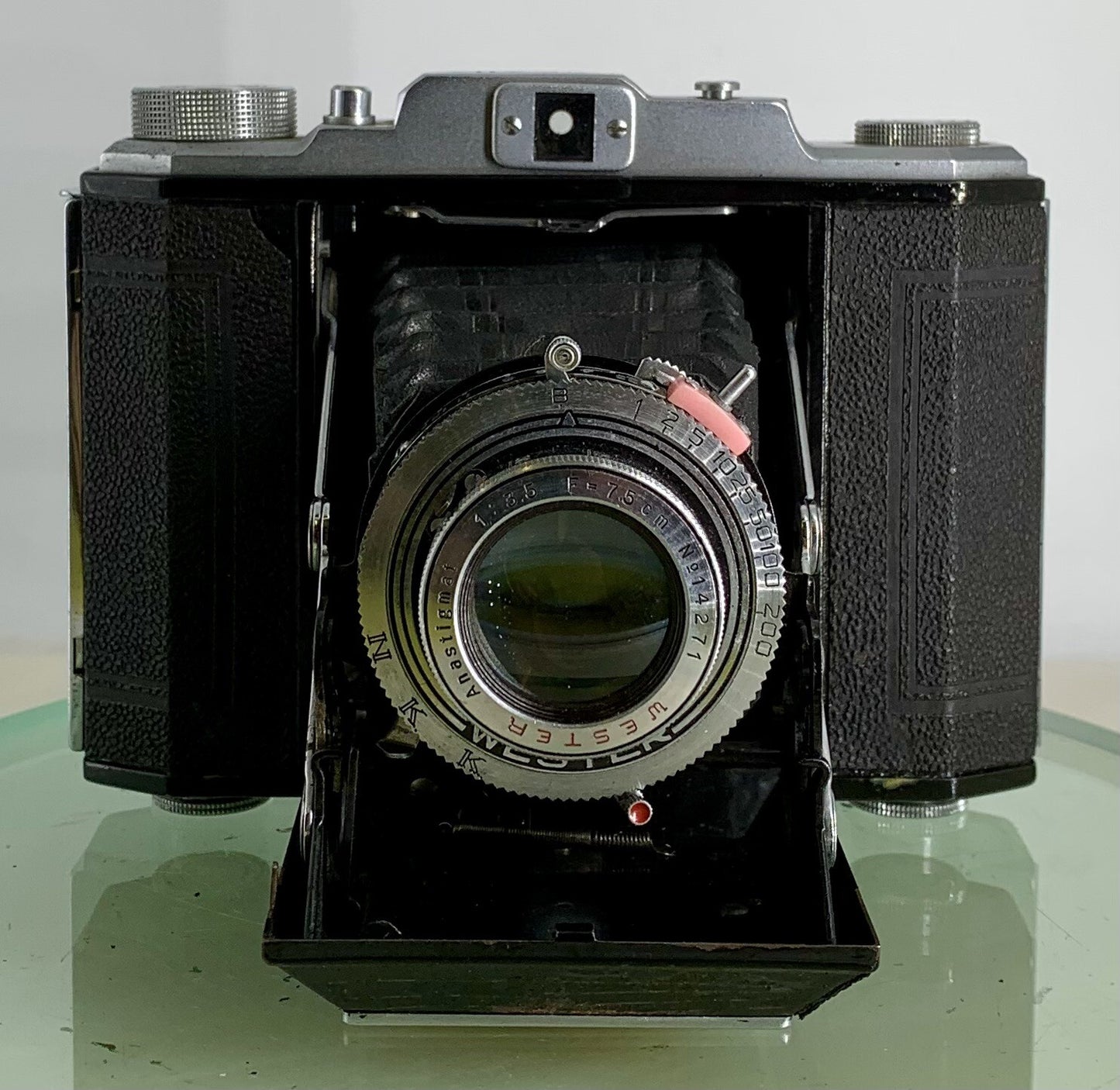 Vintage Apollo 120 WESTER Anastigmat 1:3.5 F=7.5cm Folding Camera + Case - 3171