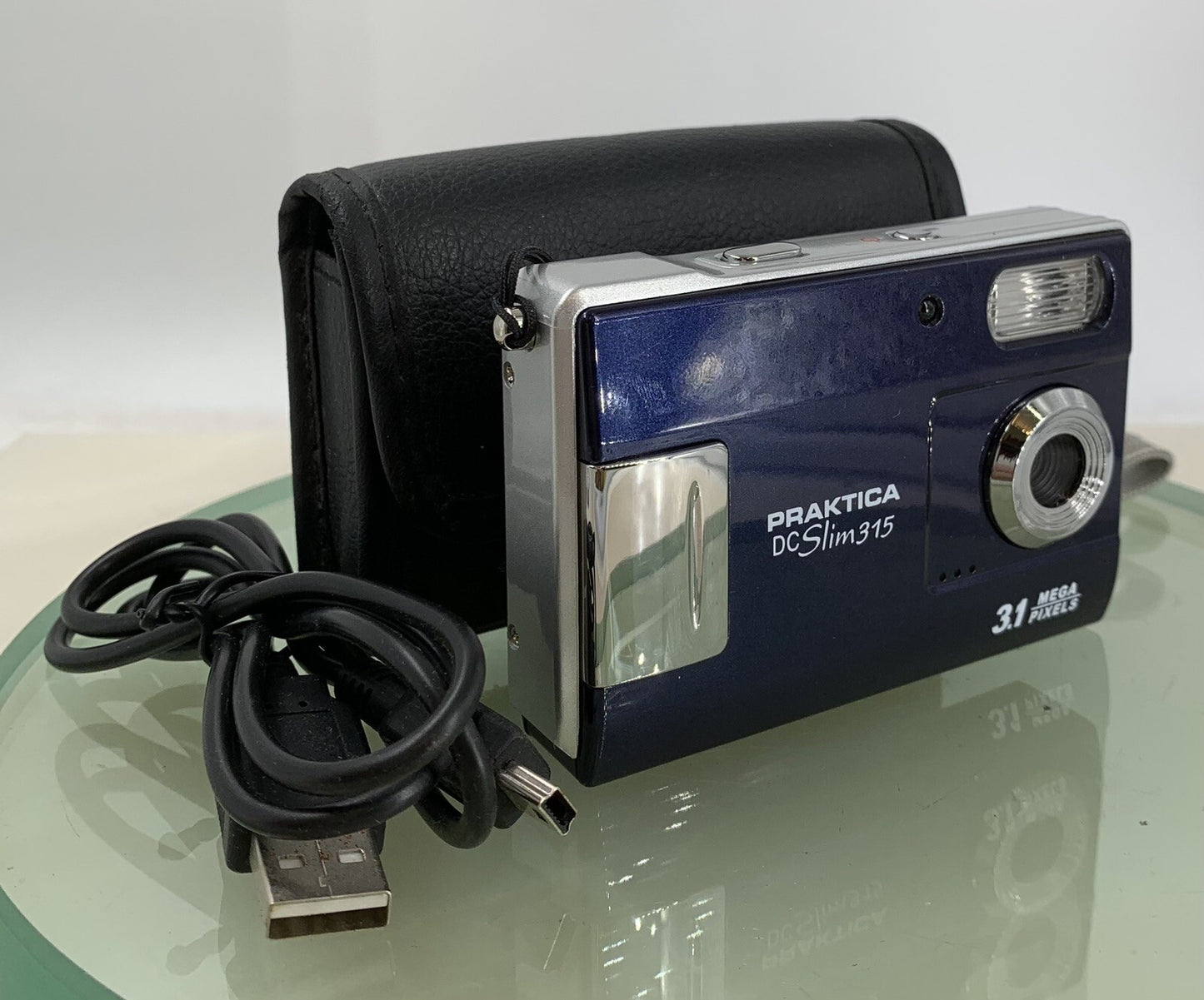 Praktica DC Slim 315 3.1MP Compact Digital Camera BLUE+COVER+WIRE TESTED - 8690