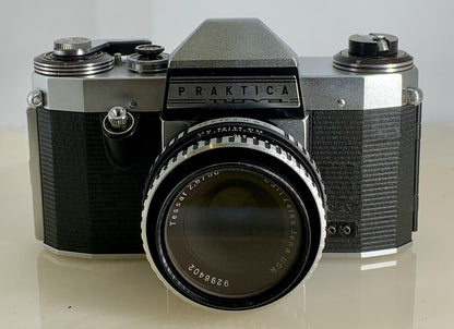 VINTAGE PRAKTICA NOVA SLR CAMERA + CASE + TESSAR 2.8 / 50 LENS + BOX - 5141