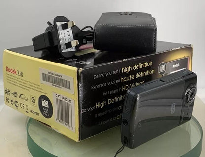 Kodak Zi8 Pocket DIGITAL HD VIDEO CAMERA WITH BOX+CHARGER+COVER TESTED - 5240