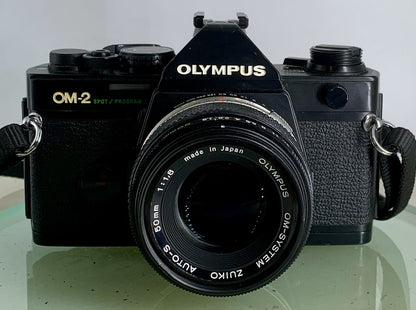 Olympus OM-2 Spot / Program SLR Camera + Olympus Zuiko  50mm f1.8 TESTED  #3131
