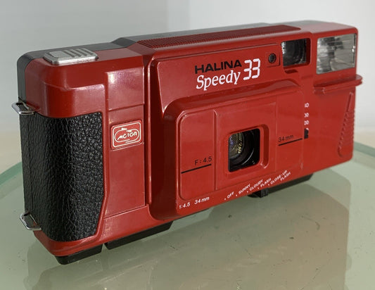 Halina Speedy 33 CAMERA RED POINT AND SHOOT CAMERA GOOD CONDITION TESTED - 8400
