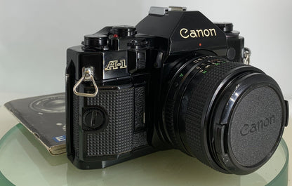 BEAUTIFUL Canon A-1 35mm SLR Camera Body+ SIGMA 28mm f/1.8 FULLY WORKING #1690