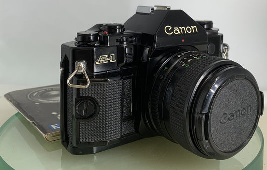 BEAUTIFUL Canon A-1 35mm SLR Camera Body+ SIGMA 28mm f/1.8 FULLY WORKING #1690