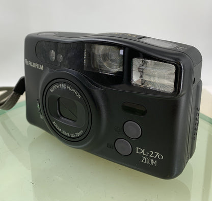 FUJIFILM DL-270 ZOOM SUPER Panorama 35mm Film Camera With COVER TESTED - 9961