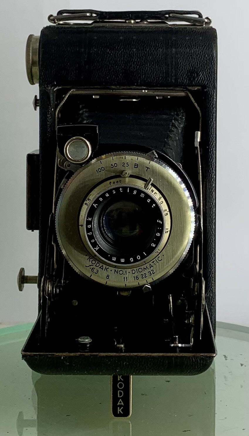 Kodak No. 1 Diomatic Vintage Follding Camera f6.3/105mm-Vintage Leather Case1
