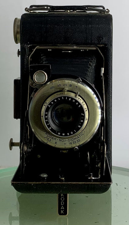 Kodak No. 1 Diomatic Vintage Follding Camera f6.3/105mm-Vintage Leather Case1