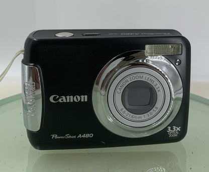 Canon PowerShot A480 10.0MP Digital Camera BLACK NO CHARGER NO CARD TESTED - 1591