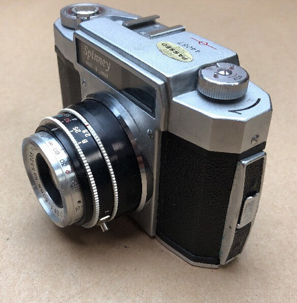 OSHIRO SPINNY 1956 JAPAN  SLR 35MM RARE VINTAGE CAMERA +CASE NEAR MINT CONDITION3