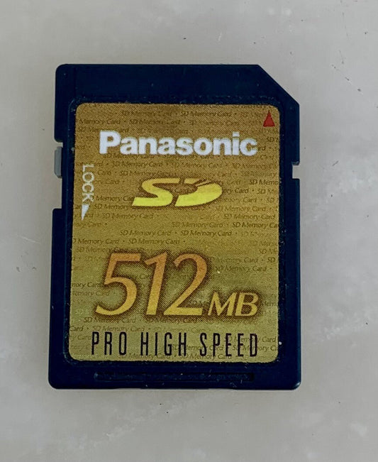 Vintage Panasonic 512 MB Secure Digital Memory Card - Pro High Speed #890
