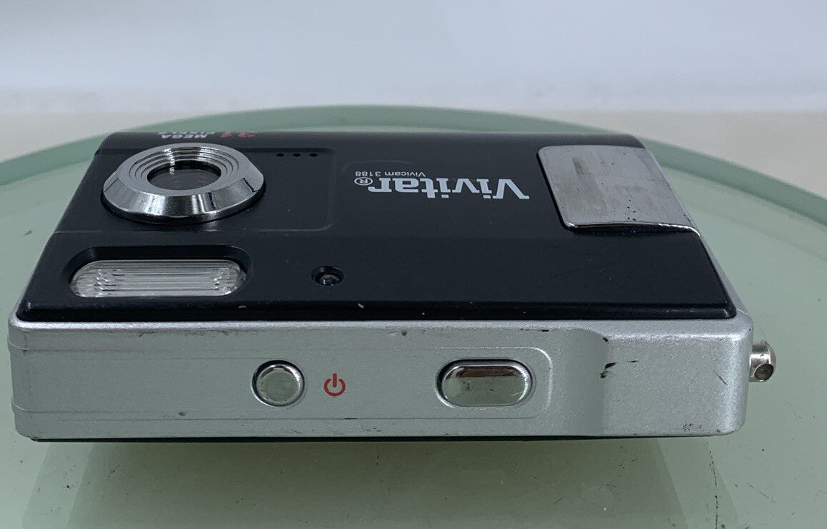 Vivitar Vivicam 3188 3.1MP COMPACT DIGITAL CAMERA BLACK NO CARD TESTED - 5777