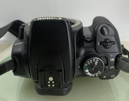 CANON EOS 400D DIGITAL SLR CAMERA BODY BLACK WITH CHARGER 4GB CARD TESTED - 1527
